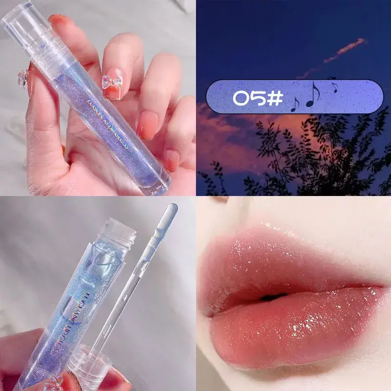 Galaxy Mirror Lip Gloss Glitter Lipgloss Transparent Lip Oil Long Lasting Moisturizing Lipstick Lipgloss Lips Makeup Cosmetics