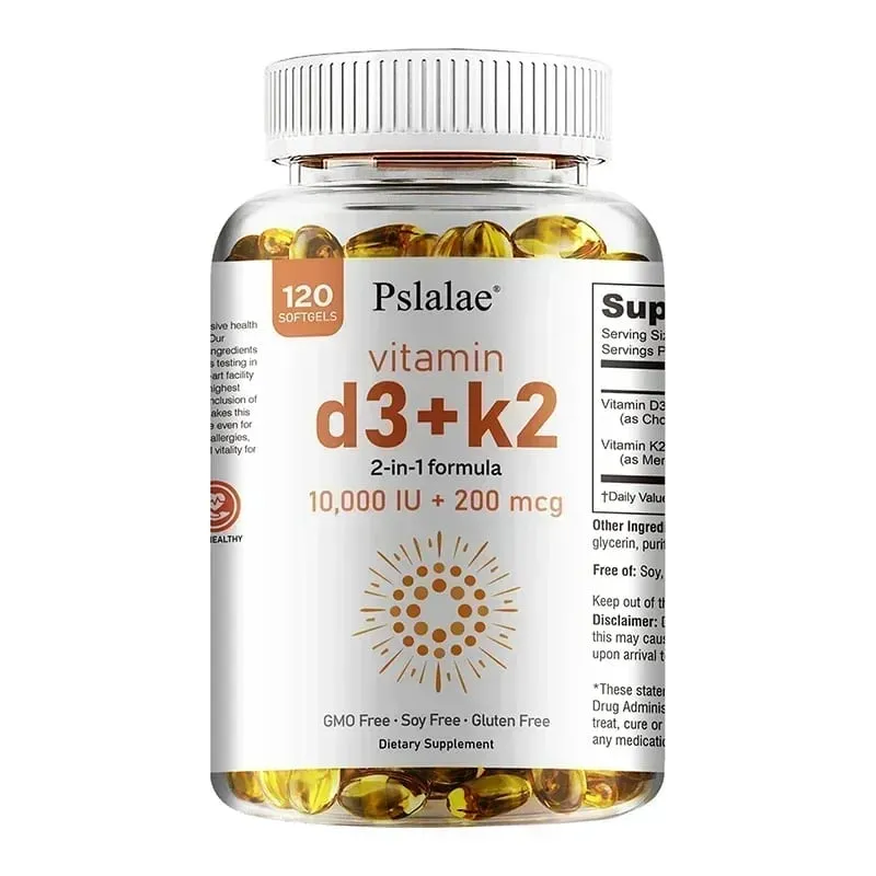 Vitamin D3 + K2 - Improves Calcium Metabolis Healthy Bone & Muscle Function Health Support Heart Joint Immune System Health