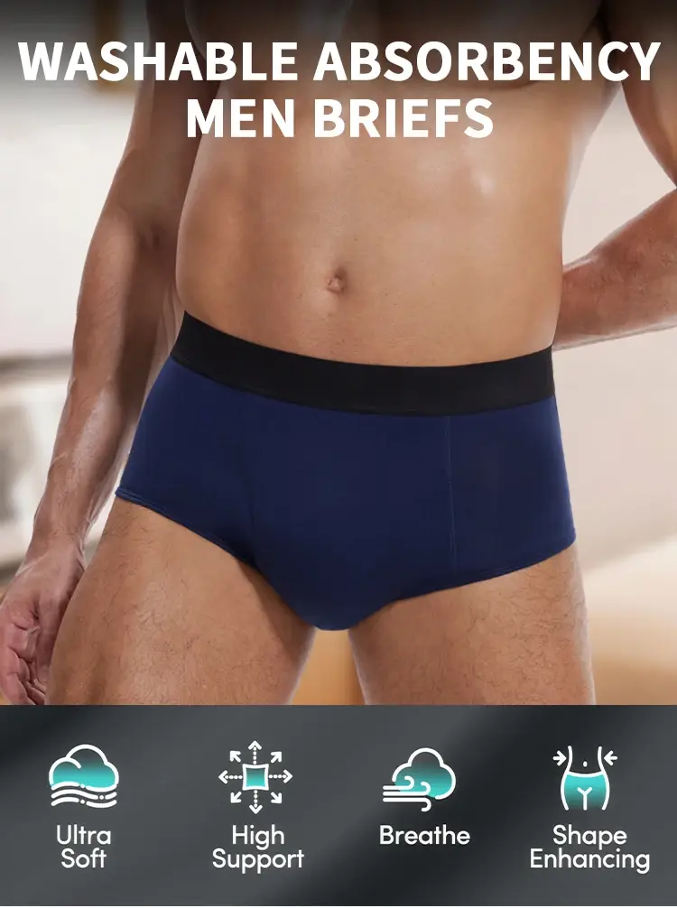 Overnight Urinary Men Boxers Ultra-Absorbent Panties Incontinence Underwear Maximum Absorbency Briefs Leak Proof Cotton Shorts