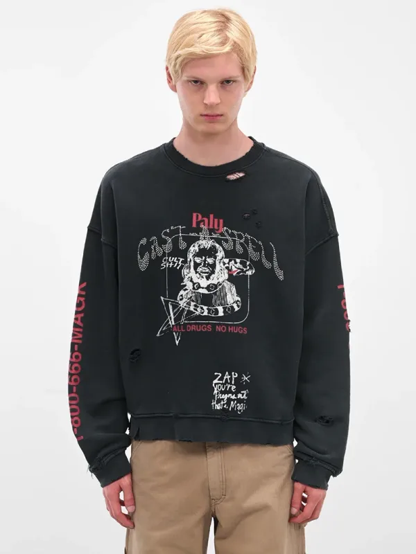 Nouveau surdimensionné PALY sweat à capuche pour homme femme lavé noir endommagé meilleure qualité décontracté Vintage Cardigan Zip sweats — image 26