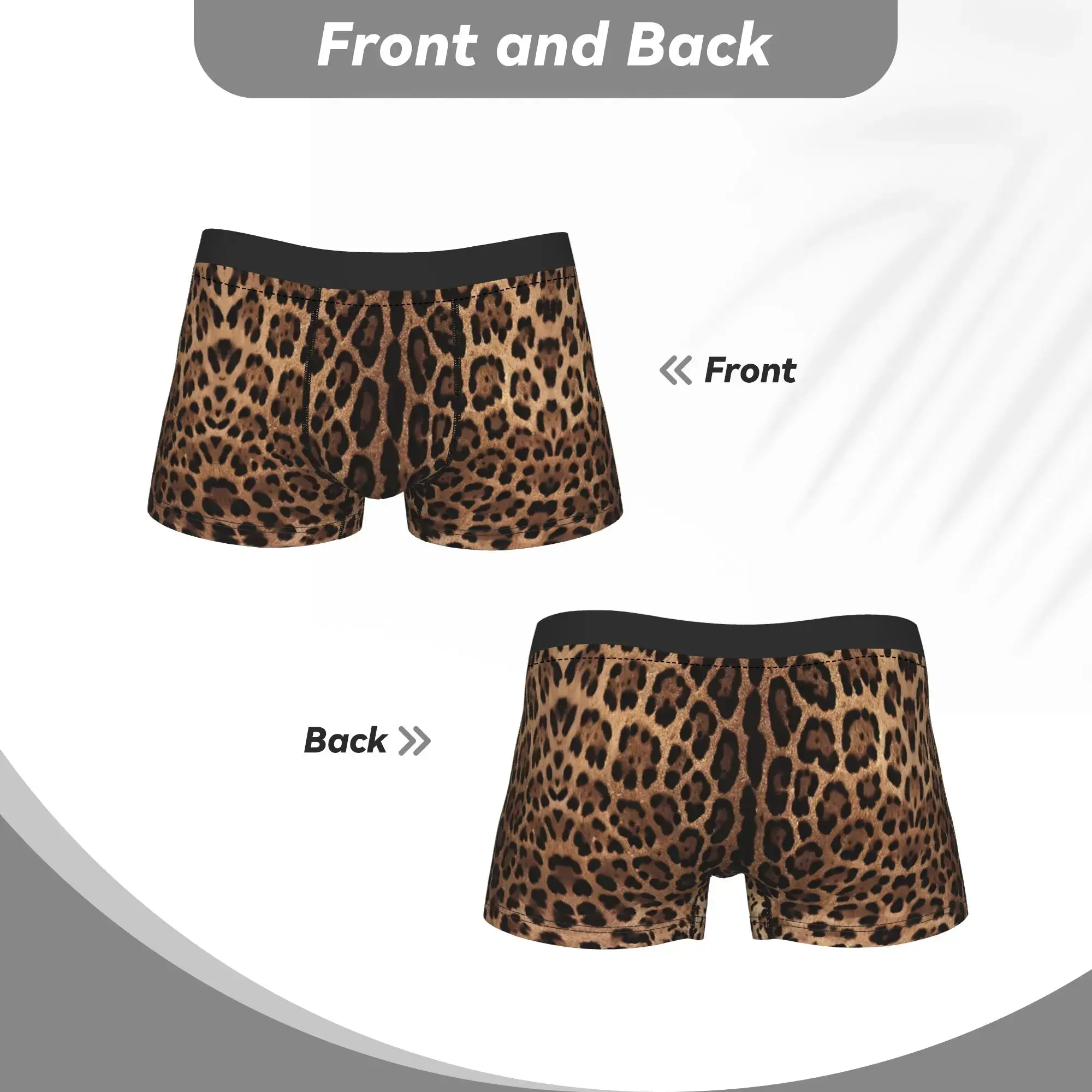 Leopard Print Skin Leopard Print Underpants Breathbale Panties Man Underwear Print Shorts Boxer Briefs