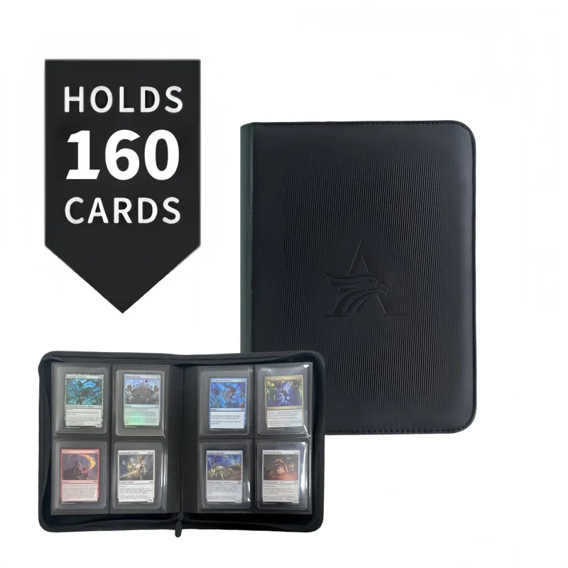 TopLoader 4-Pocket Card Binder (160 Cards) – Μαύρο/Αποθηκευτικός χώρος βιομηχανικής αντοχής για κάρτες TCG και αθλητικές κάρτες. Το όνειρο του συλλέκτη