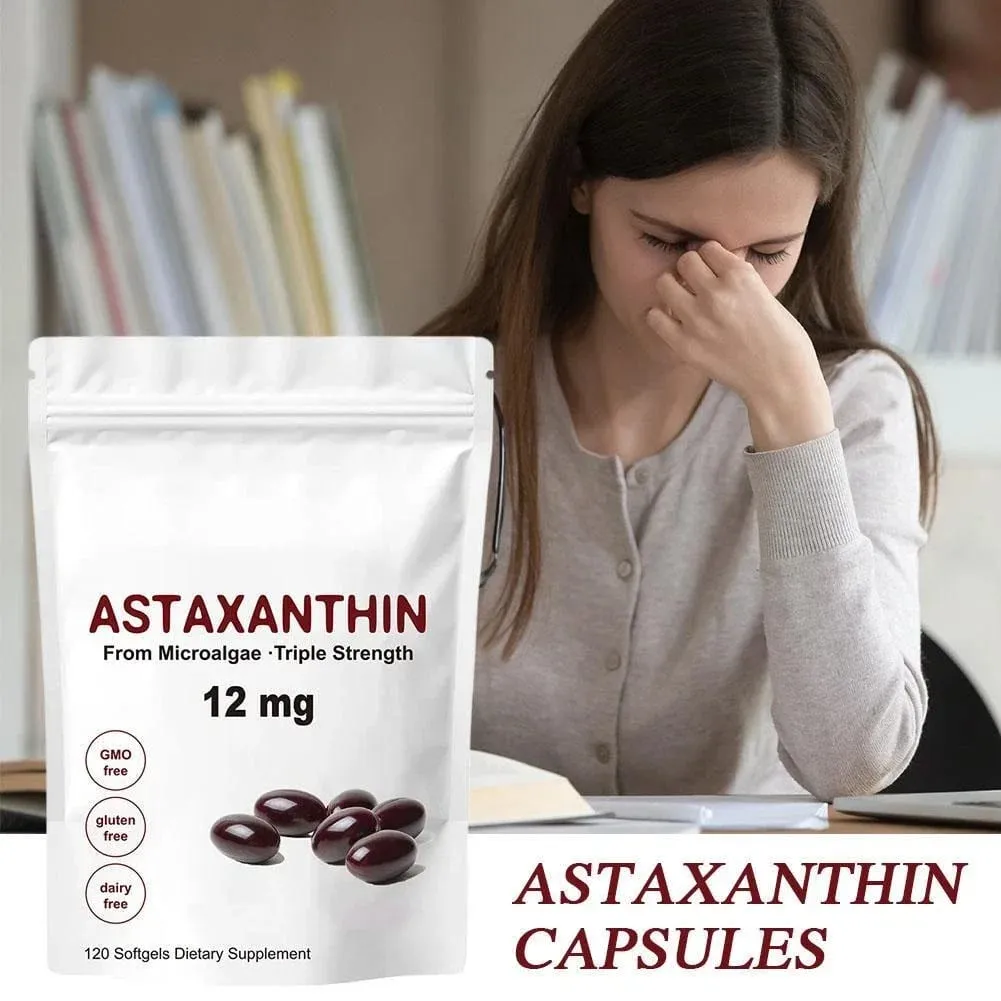Premium Astaxanthin Capsules Antioxidant Supplements Supports Eye Joint Internal Circulation Skin Health & Natural Tanning — image 2