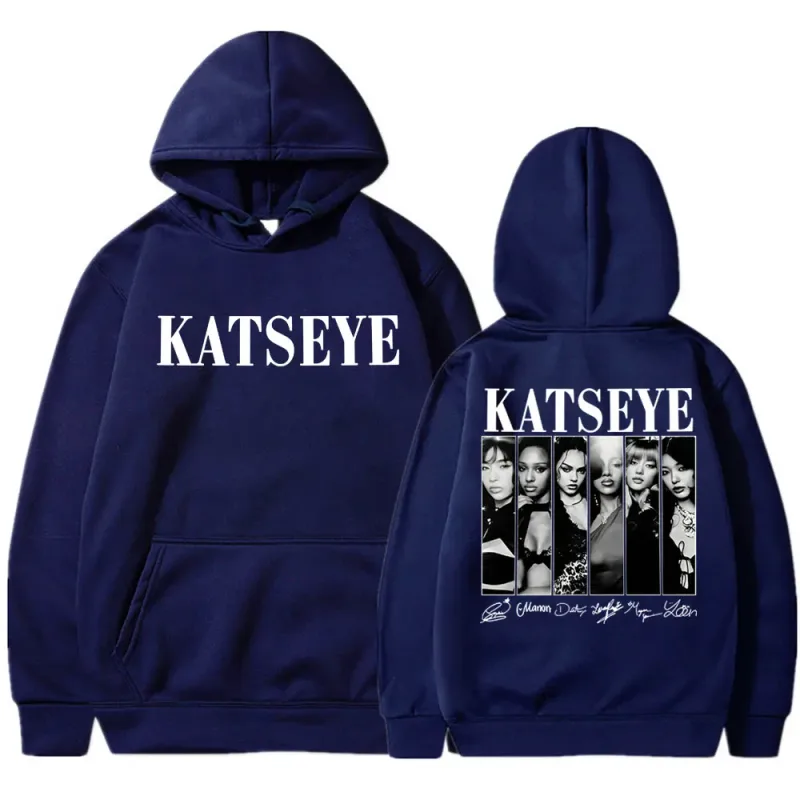 Hoodie Gambar Kpop Katseye Terbatas Vintage Pria Wanita Trendi Y2k Kaus Hoody Bulu Domba Pakaian Olahraga Ukuran Besar Hadiah Penggemar Jalanan