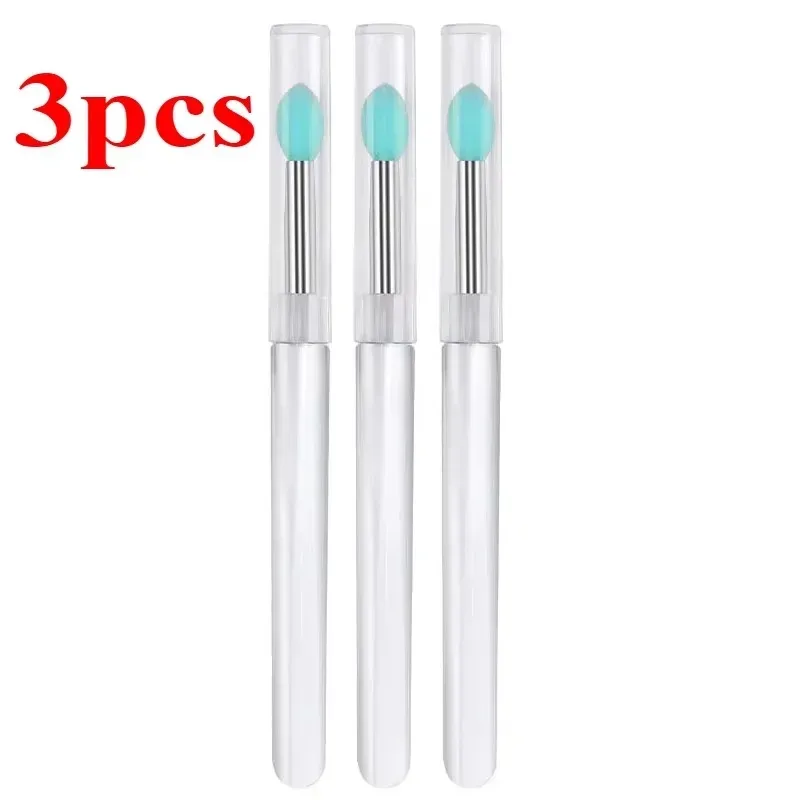 3/5/10 Chiếc Di Động Silicone Cọ Môi Có Nắp Mềm Mại Đa Năng Son Dưỡng Môi Applicator Son Môi Lipgloss Cọ Trang Điểm