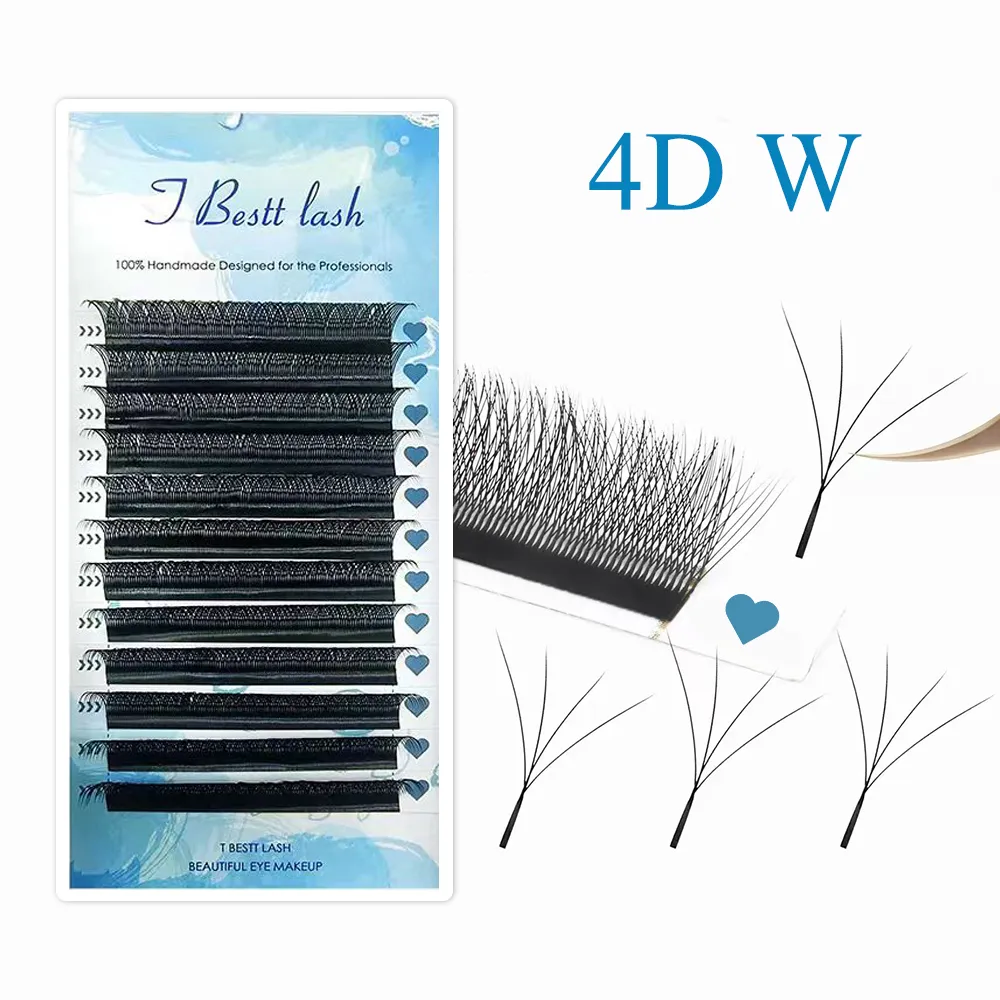 Tbestt 5D-W Shaped Eyelash Extension Premade Volume Fans Clover W Style Lashes False Mink Soft Easy Faning Eyelash — image 3
