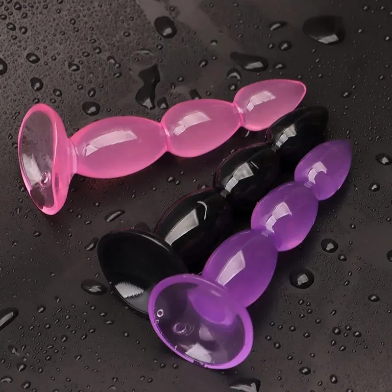 1 PC Butt Plug דילדו בטן ערמונית עיסוי לשני המינים סקסי פקק TPE אנאלי תקעים חרוזים צעצוע מין למבוגרים לגברים נשים משחקים למבוגרים