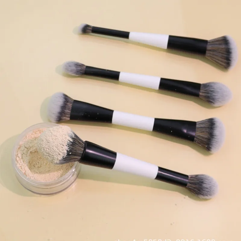 ✦ Kuas Wajah Alas Bedak Ujung Ganda Kuas Rias Kontur Perona Pipi Bedak Ujung Ganda dan Concealer Eyeshadow