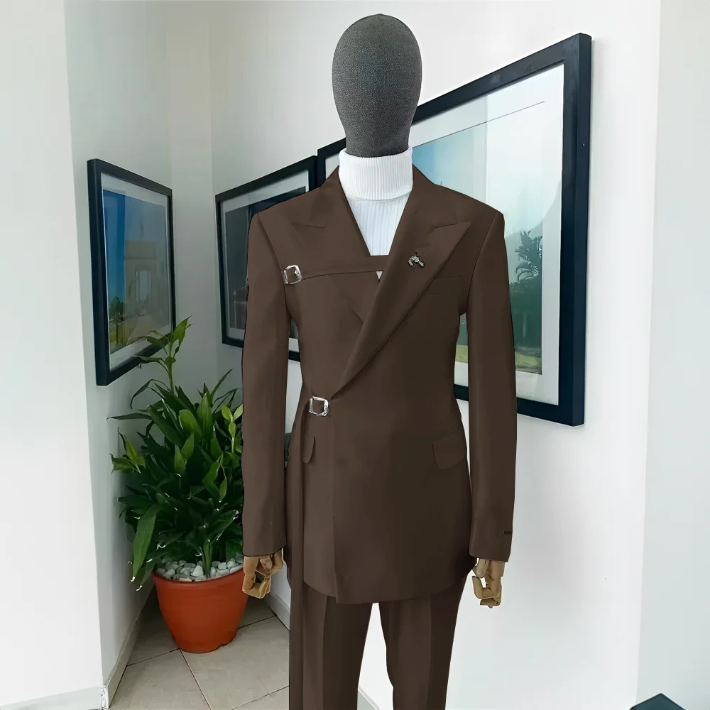 2024 New Men's Wedding Tuxedo Blazer Elegant Men's Suit 2 Piece Jacket Pants White Suit Formal Party Dress for Men