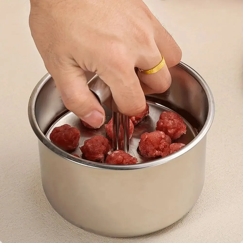 Stainless Steel Hand Press Meatball Maker Efficient Creative Meatball Maker Tool Manual Quick & Easy DIY Meatballs — image 7