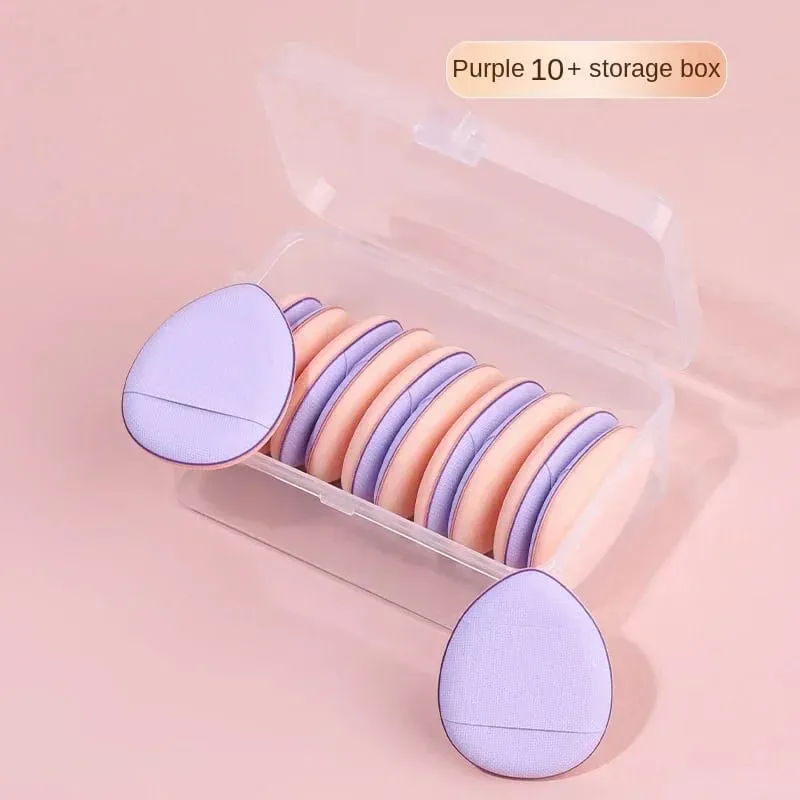 10 יחידות Mini Finger Puff Foundation כרית אוויר קטנה פודרה ספוג קונסילר BB Cream כלי איפור קוסמטי