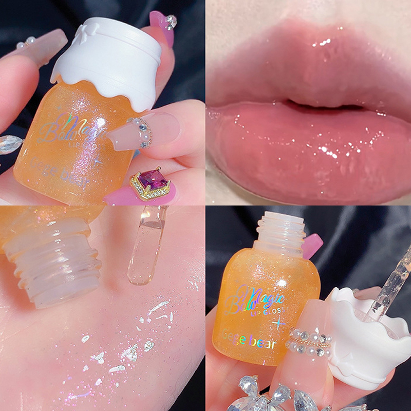 Butterfly shaped milk can lip balm moisturizes and moisturizes the mirror surface with a shimmering and pouty lips