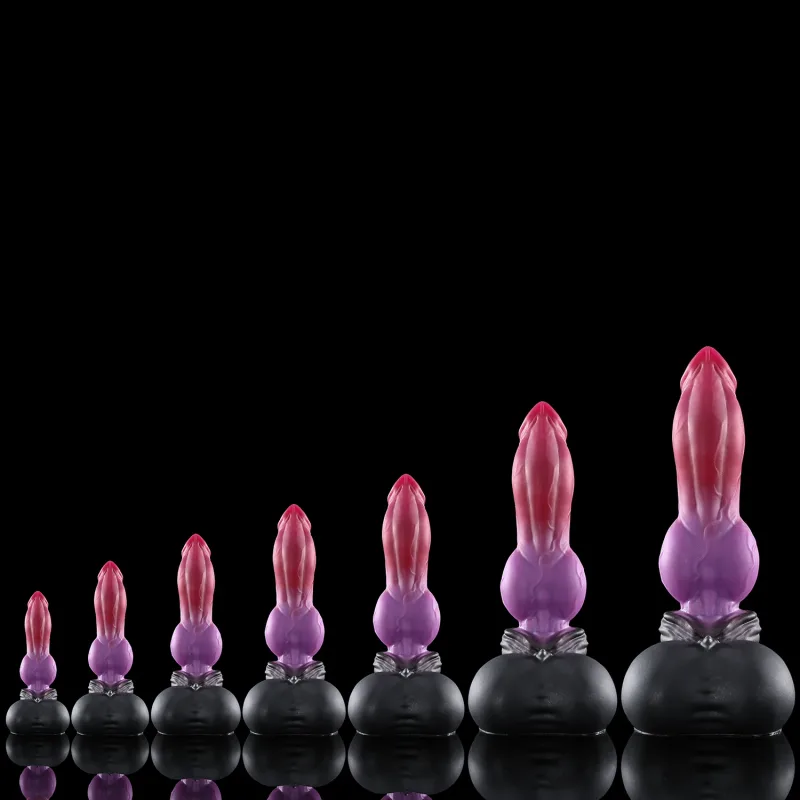 Nothosaur Purplish Red Realistic Τεράστια πρωκτική βύσμα πισινό βύσμα φαντασίας ζώων Dildo μασάζ διαστολέα πρωκτού Αισθησιακό σεξουαλικό παιχνίδι εξερεύνησης — image 5
