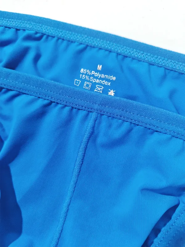 1PC Men's Sexy Low-Waist Briefs with Large Pouch Single Color Thin Belt Comfortable Thin Design for Summer Pure Color Underwear — image 4