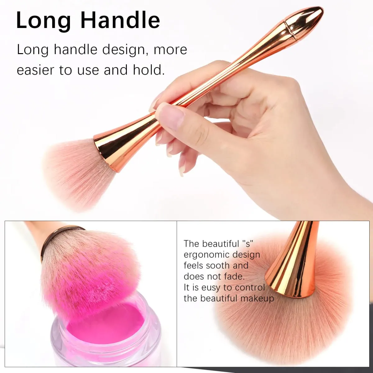 1Pc Fashionable Nail Art Dust Brush Perfect for DIY Nails Reusable Makeup Brushes Wholesale