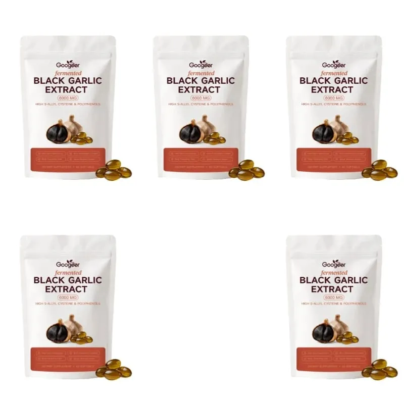 Googeer Fermented Black Garlic Extract 6000MG Softgels Antioxidant Immune Support S-Allyl Cysteine Men Women 60 Softgels 60 Days