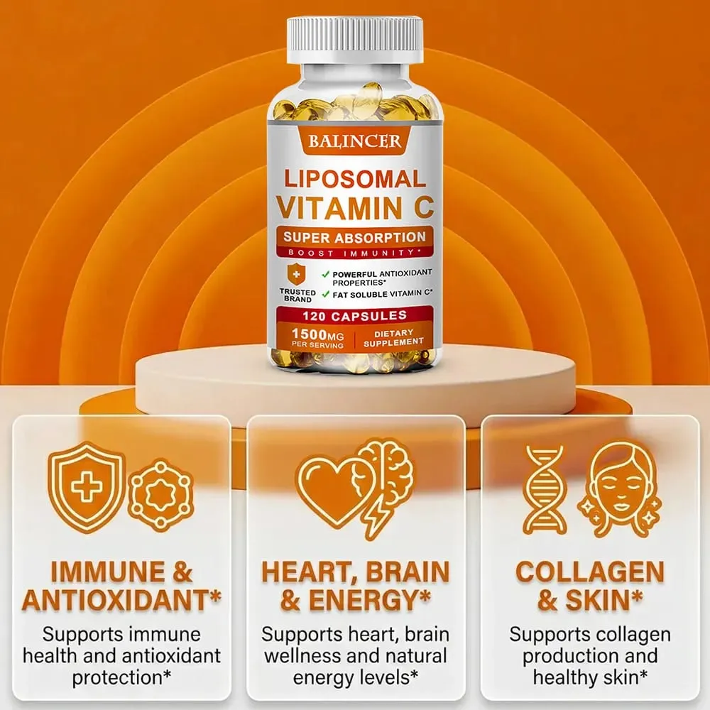 Liposomal Vitamin C 1500mg High Absorption Fat-Soluble Ascorbic Acid Immune Support Collagen Booster & Antioxidant Supplement — image 4