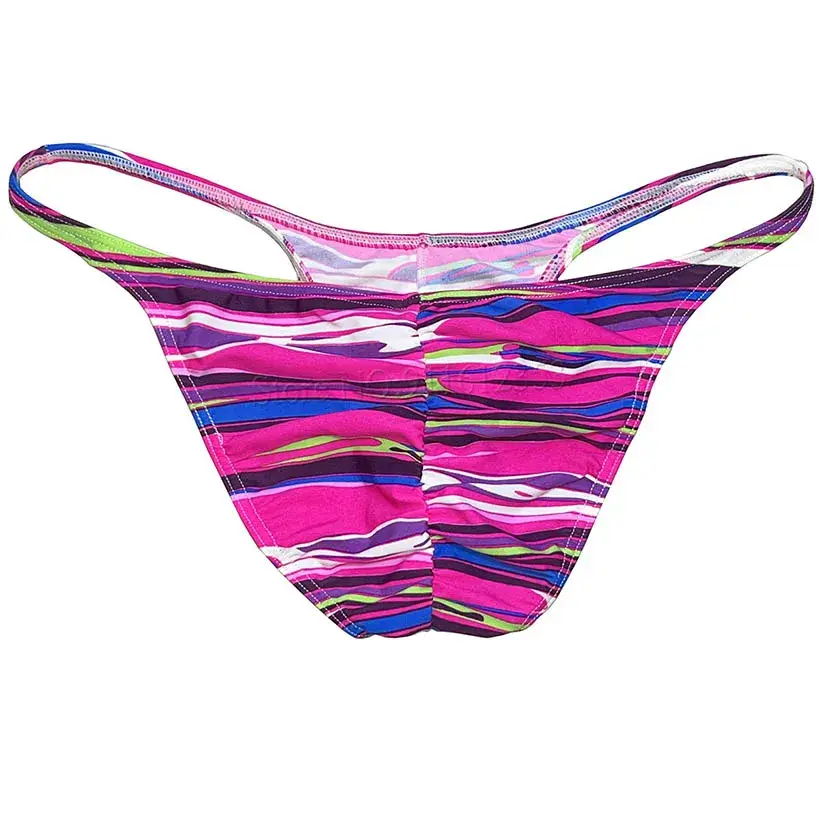 Men's Cheeky Briefs Underwear Pouch Male Ruched Bikini Swimwear Sexy Underpants High Elasticity, Low Waist, Floral Print sexy — image 8
