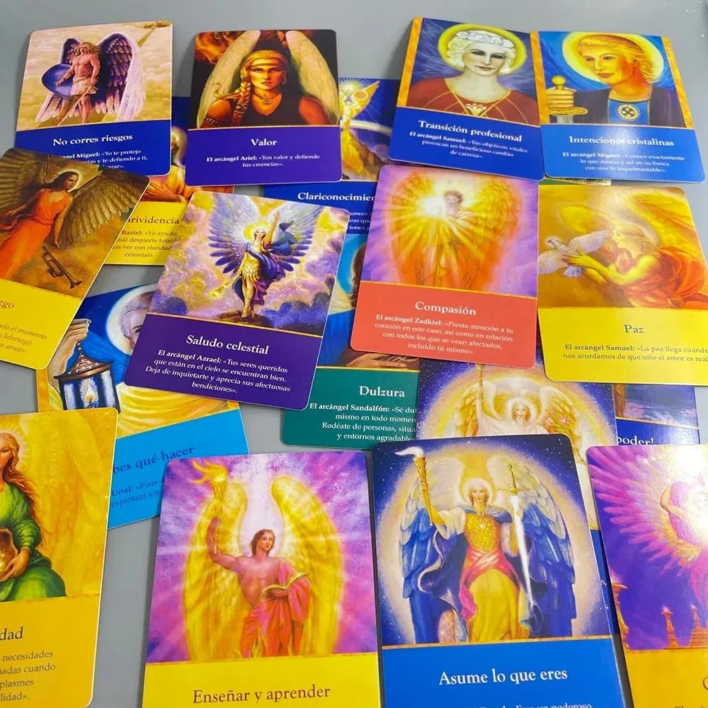 10,4*7,3 εκ. Archangel Oracle Cards σε ισπανική έκδοση Fate Tips Angels Oraculos Επιτραπέζια παιχνίδια Deck 44 Pcs Cards