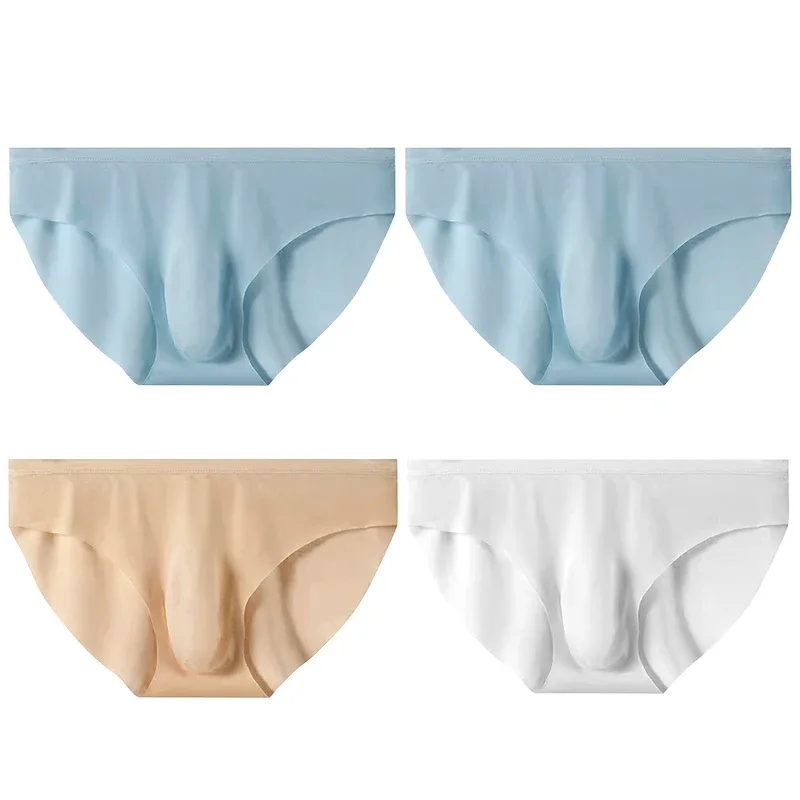 4pcs Panlalaking Ice Silk Briefs sa Tag-init Transparent na Seamless Sexy Mabilis na pagkatuyo Trendy Breathable Underwear Ultra-manipis na Panty — image 23