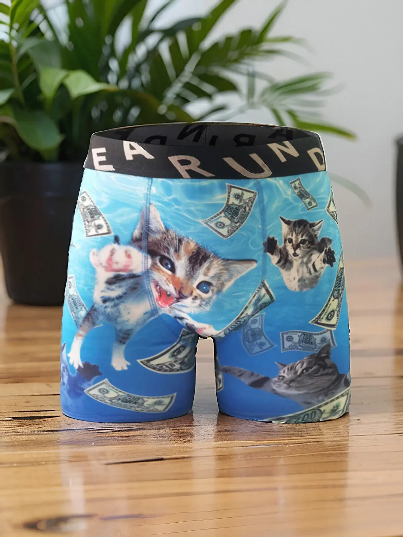 Moda Erkek 3D Kedi Baskılı Komik Desenli Tilament Pantolon Nefes Alabilir ve Rahat Hızlı Kuru Spor Boxer Külot Büyük Beden — image 7