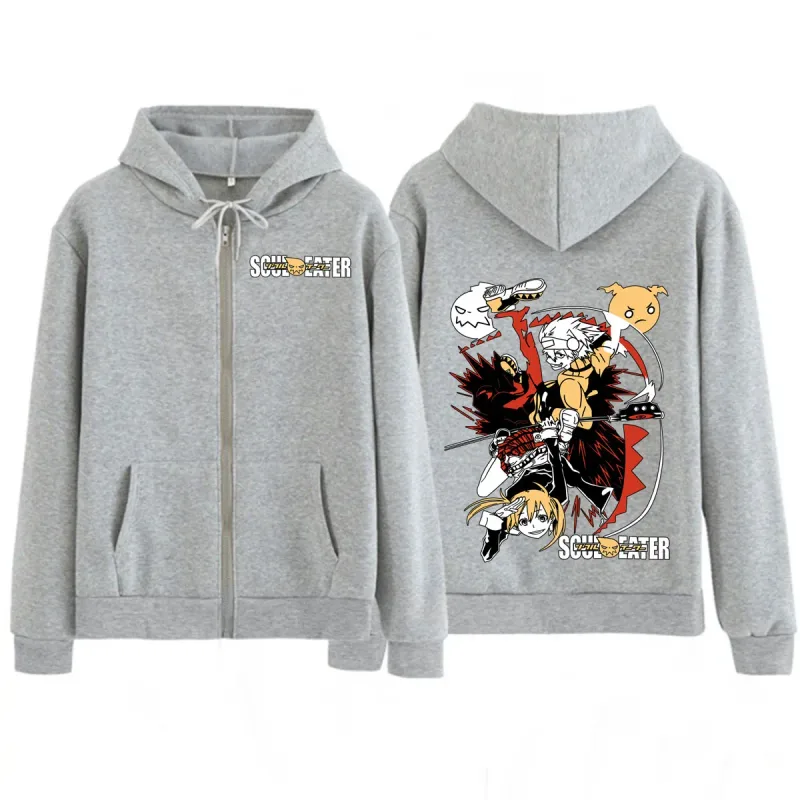 Anime Soul Eater MAKA ALBARN Dragkedja Luvtröjor Roliga män kvinnor Kläder Mode överdimensionerade kläder Fritidskläder långärmade Streetwears