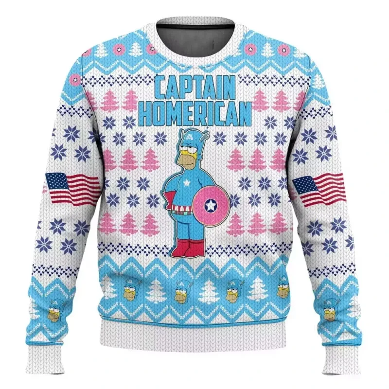 outono e inverno de volta ao futures suéteres feios de Natal, camisas de anime de desenho animato per homens e mulheres, roupas