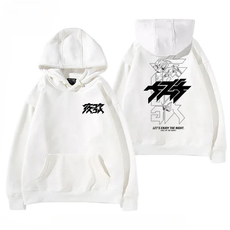 Y2K Anime CALL OF THE NIGHT Nazuna Nanakusa Rolig Hoodie Hip Hop Grafiska Sweatshirts Poleron Hombre Streetwear Harajuku Tracksui