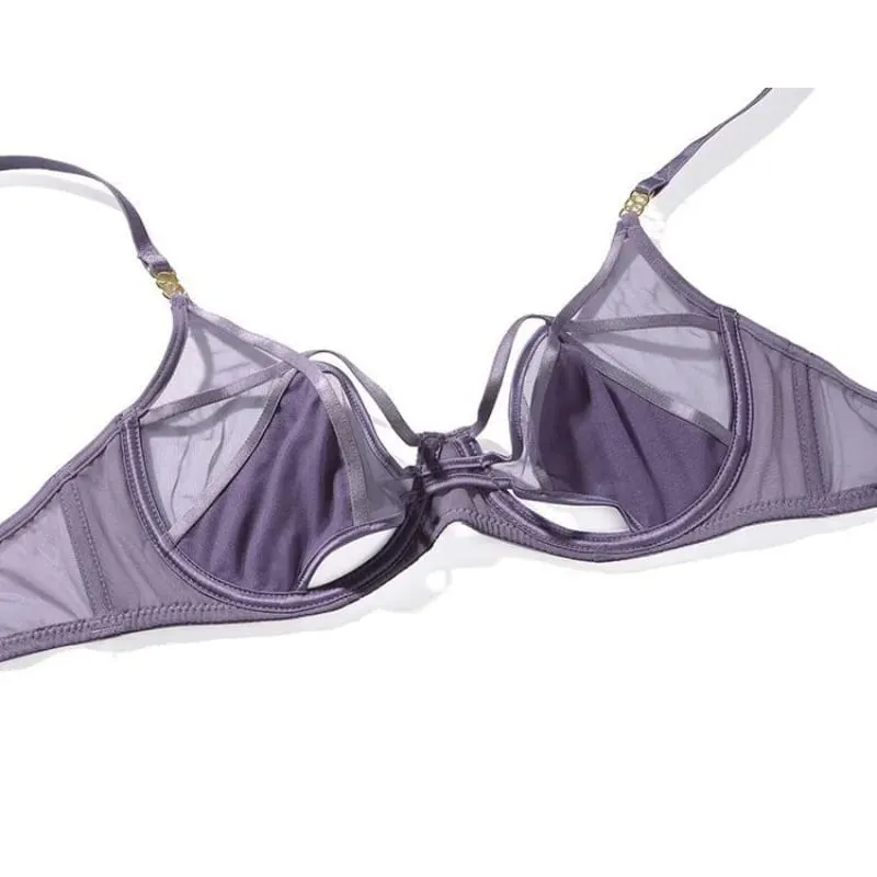 Set Sutiã E Calcinha Rendado Sem Espuma Aro Flexível Push Up Transparente Estilo Dark Academia Sensual E Elegante — image 6
