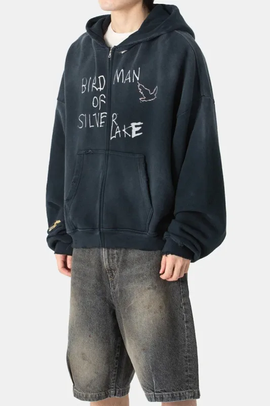Nouveau surdimensionné PALY sweat à capuche pour homme femme lavé noir endommagé meilleure qualité décontracté Vintage Cardigan Zip sweats — image 3