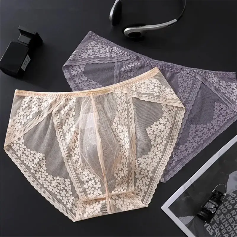 Lace Men's Underwear Ice Silk Calzoncillos Hombre 3D Convex Bag Adults 18 Plus Size Sexy Lingeries for Man Tangas Japonesa New 3256812281031515 — image 2