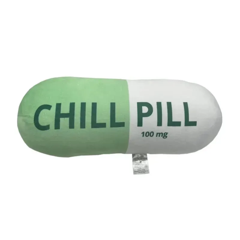 Αστεία Chill Pill Λούτρινο μαξιλάρι Χαριτωμένο καρτούν με γέμιση βελούδινο μαλακό μαξιλάρι καναπέ που αγκαλιάζει κούκλα υπνάκο Μαξιλάρι ύπνου Δώρο γενεθλίων