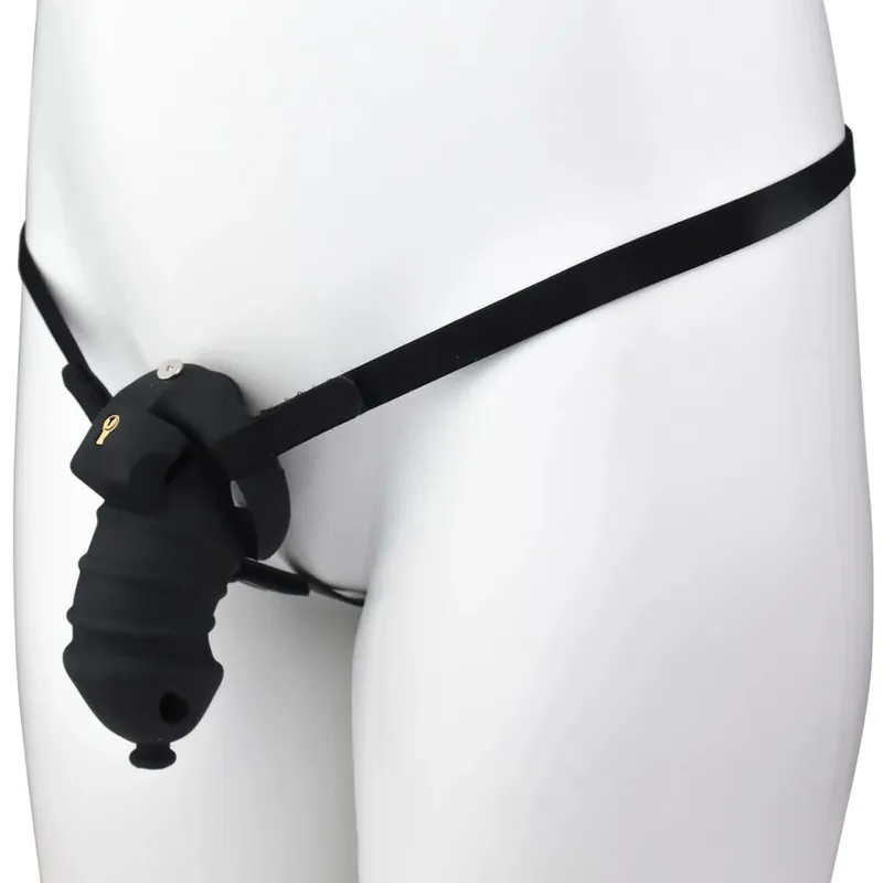 Jaula de silicona para pene masculino, cinturón de castidad, consolador con bloqueo para pene, Juguetes sexuales antiescape para hombres, accesorios eróticos — image 14