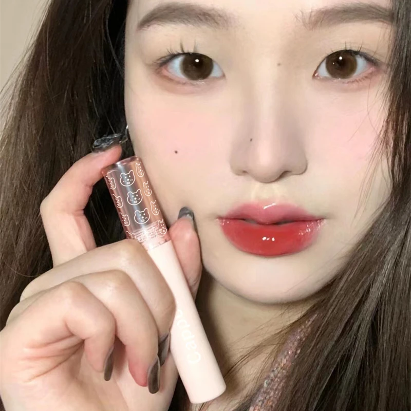 1 PC Mirror Water Lip Gloss דובדבן ורוד שקוף עמיד למים עמיד למים לחות עירום גוון שקוף זכוכית איפור שמן