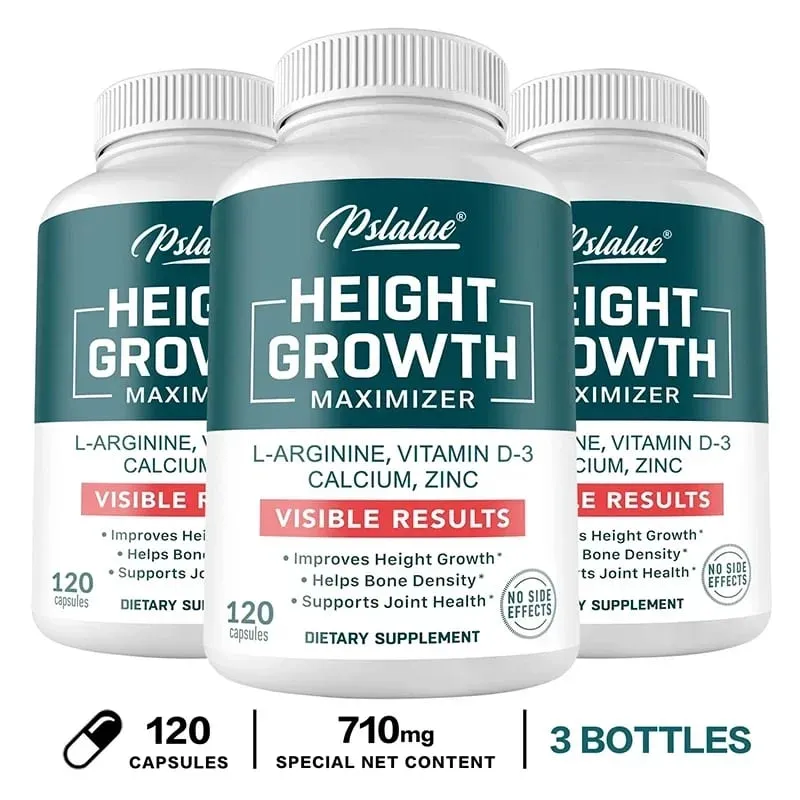 Height Growth Supplement With Vitamins and Calcium Zinc Improves Bone Strength Natural Promotes Growth Improve Immunity Vegan