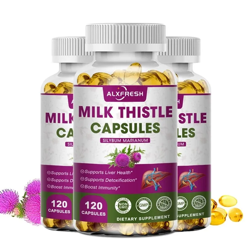 Organic Milk Thistle Extract 1000mg Capsules & Dandelion Silybum Marianum for Liver Health Supports Liver Function Non-GMO Vegen