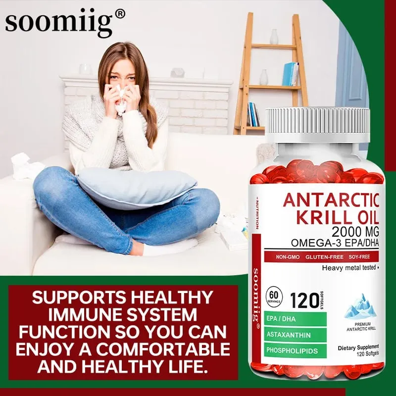 Antarctic Krill Oil 2000 Mg Κάψουλες | 3X Strength φυσική πηγή ωμέγα-3 EPA DHA με συμπλήρωμα φωσφολιπιδίων ασταξανθίνης — image 5