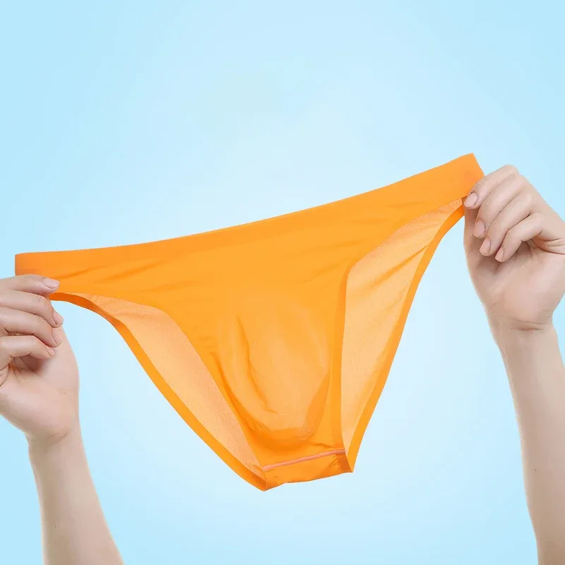 Mens Ice Silk Seamless Ultra-Thin Underwear Transparent Quick Dry Sexy Pouch Briefs Male Seamless Breathable Panties Underpants — image 23