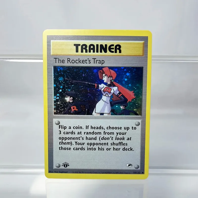 PKM Cards 1st Edition Gym Challenge 1996 Base Set Single Foil Cards Mewtwo Gengar Raichu Game Collection Cards PTCG Proxy Cards