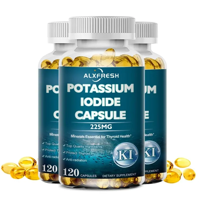 Potassium Iodide Capsules 225 mg - Pure Potassium Iodide Tablets for Radiation Exposure for Kids & Adults