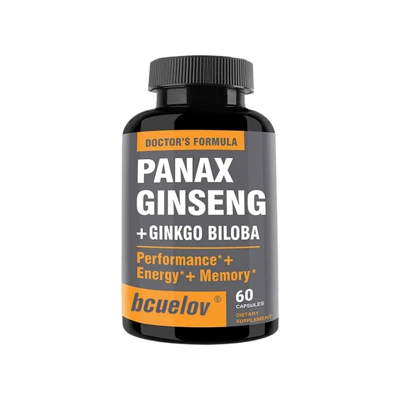 Κάψουλες Ginseng + Ginkgo Biloba Extract - Βοηθά στη βελτίωση της ενέργειας και της ζωτικότητας Αντιγηραντική μνήμη Υγεία εγκεφάλου και όρασης