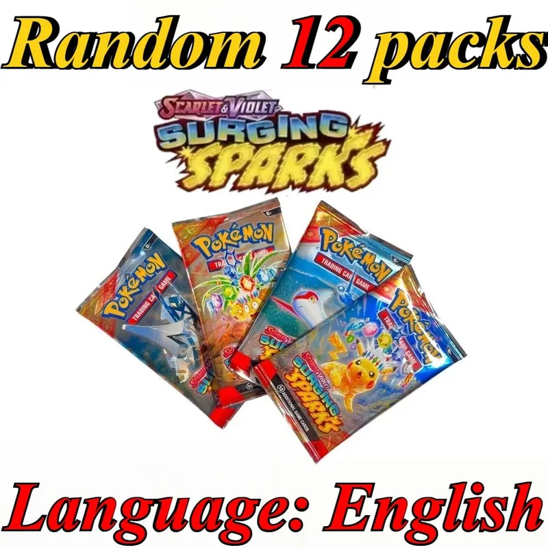 10 πακέτα καρτών Pokémon Bright Stars 151 Prismatic Evolutions PALDEAN FATES English Reinforcement Battle Δώρο κάρτα συναλλαγής
