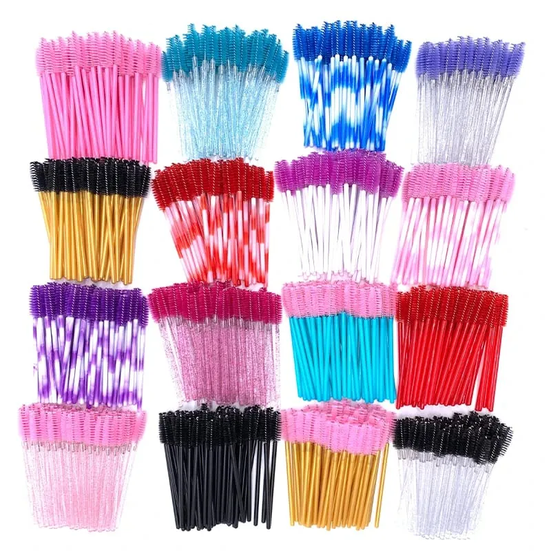 YGirlash 50Pcs Lash Swans Crystal Eyelash Applicator Μίας χρήσης Διαμαντένια λαβή Nylon Mascara Wands Brush Cosmetic Tools — image 1