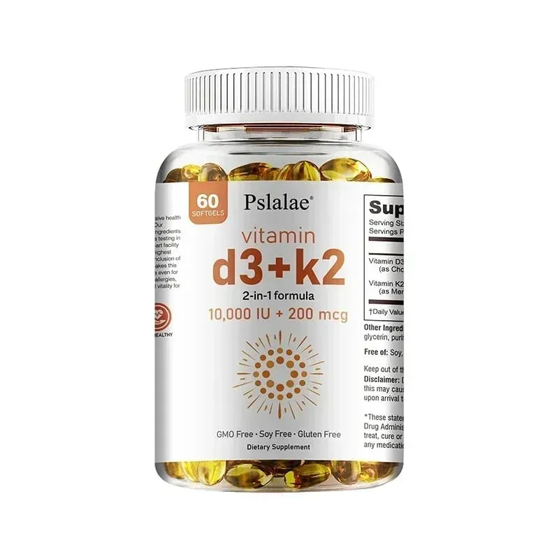 Vitamin D3 + K2 - Improves Calcium Metabolis Healthy Bone & Muscle Function Health Support Heart Joint Immune System Health