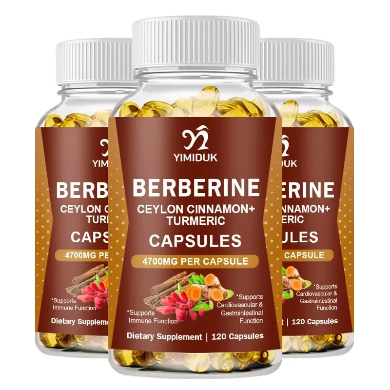 Premium Berberine Supplement Capsules Supports Immune System Healthy Food