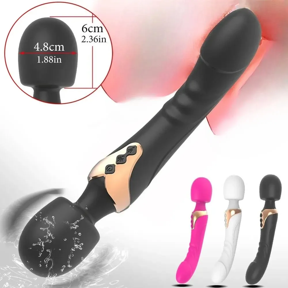 Women Powerful AV Dildos Vibrator Magic Wand 10 Modes Clitoris Stimulator G Spot Vagina Nipple Massager Adult Sex Toys for Women