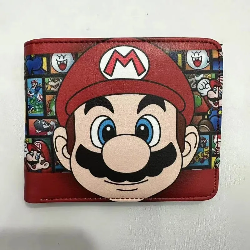 Κοντό πορτοφόλι Super Mario Student Personality Kawaii PU Αδιάβροχο Πολυλειτουργικό Βολικό αναδιπλούμενο κλιπ αλλαγής κάρτας