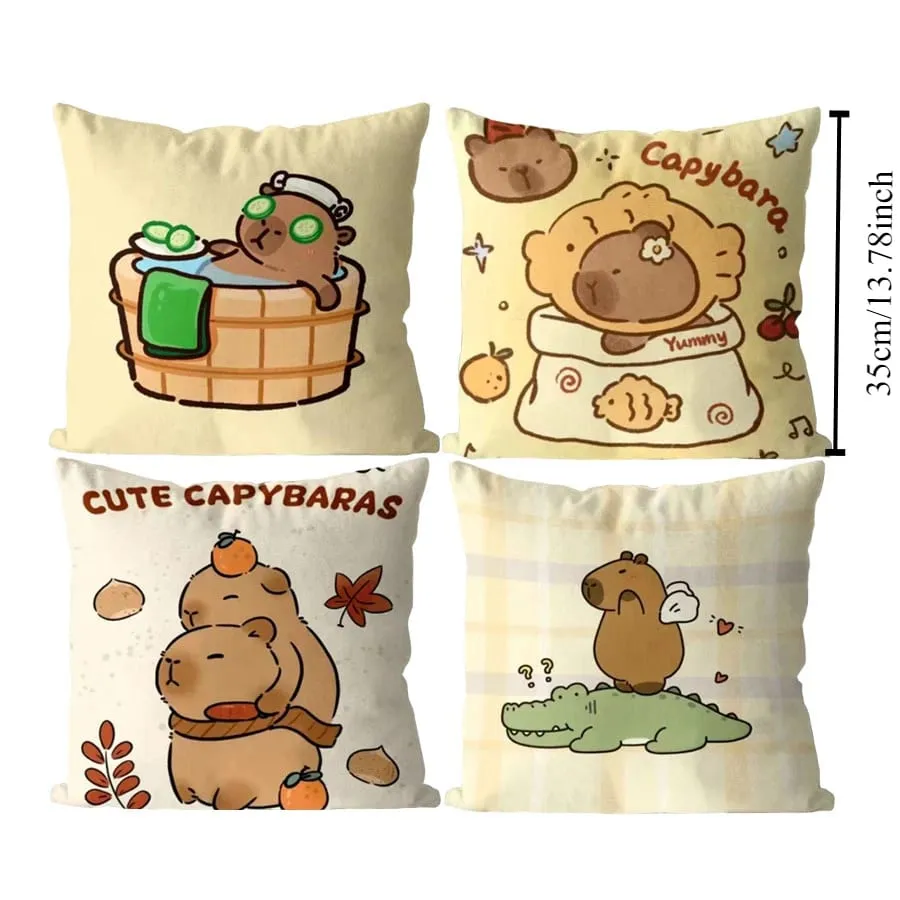 Capybara aranyos dobópárna rajzfilm négyzet alakú párnák Kawaii anime puha derék kanapé párna autós otthon hálószoba dekoráció — image 6