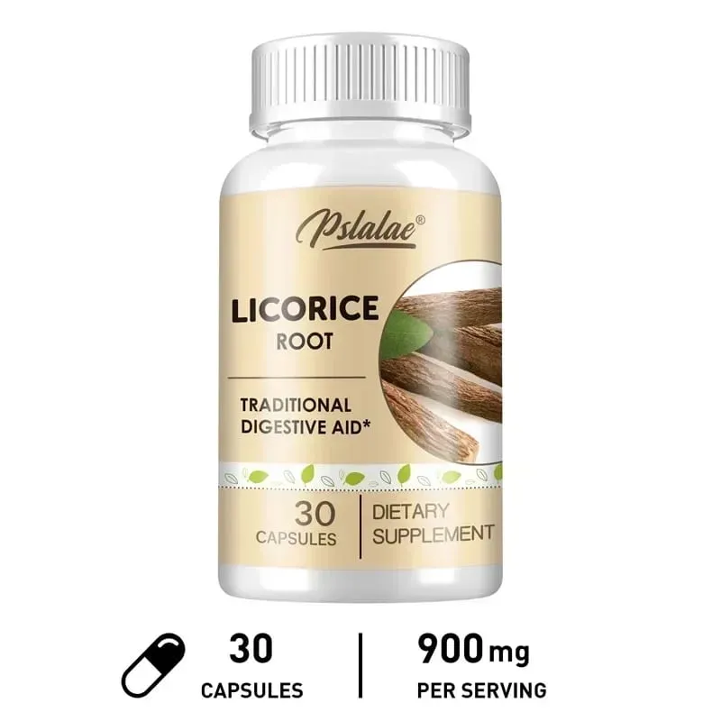 Licorice Root Capsules - Relieves Occasional Heartburn and Indigestion Soothes An Upset Stomach Improves Digestion Non-GMO