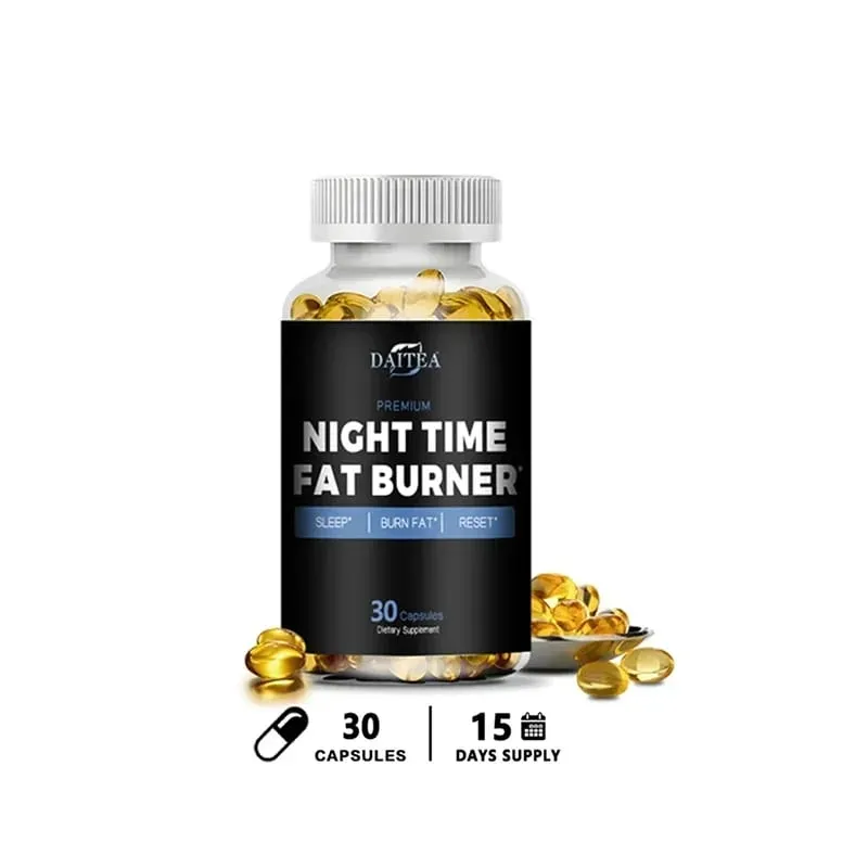 Daitea Night Fat Burning Supplement - with Vitamin D3 Green Coffee Beans Green Tea Natural Plants - Sleep & Weight Management